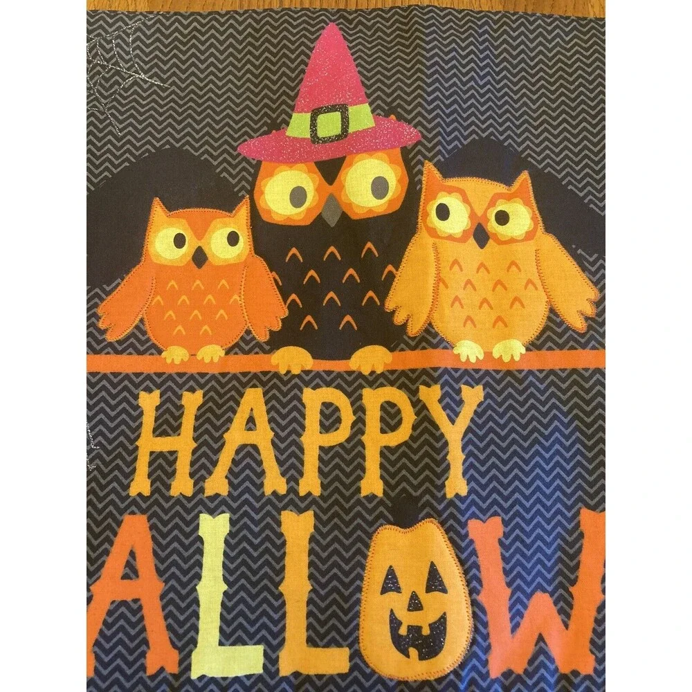 Midnight Market 2 Happy Halloween Placemats Owls Spider Witches Broom Pumpkin